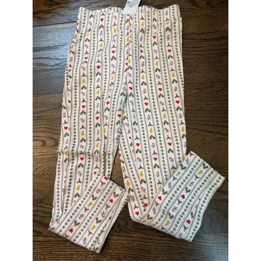 Mini Boden Girls 2 Piece He Let Pointelle Holiday Pajama Set Sz 5 NWT